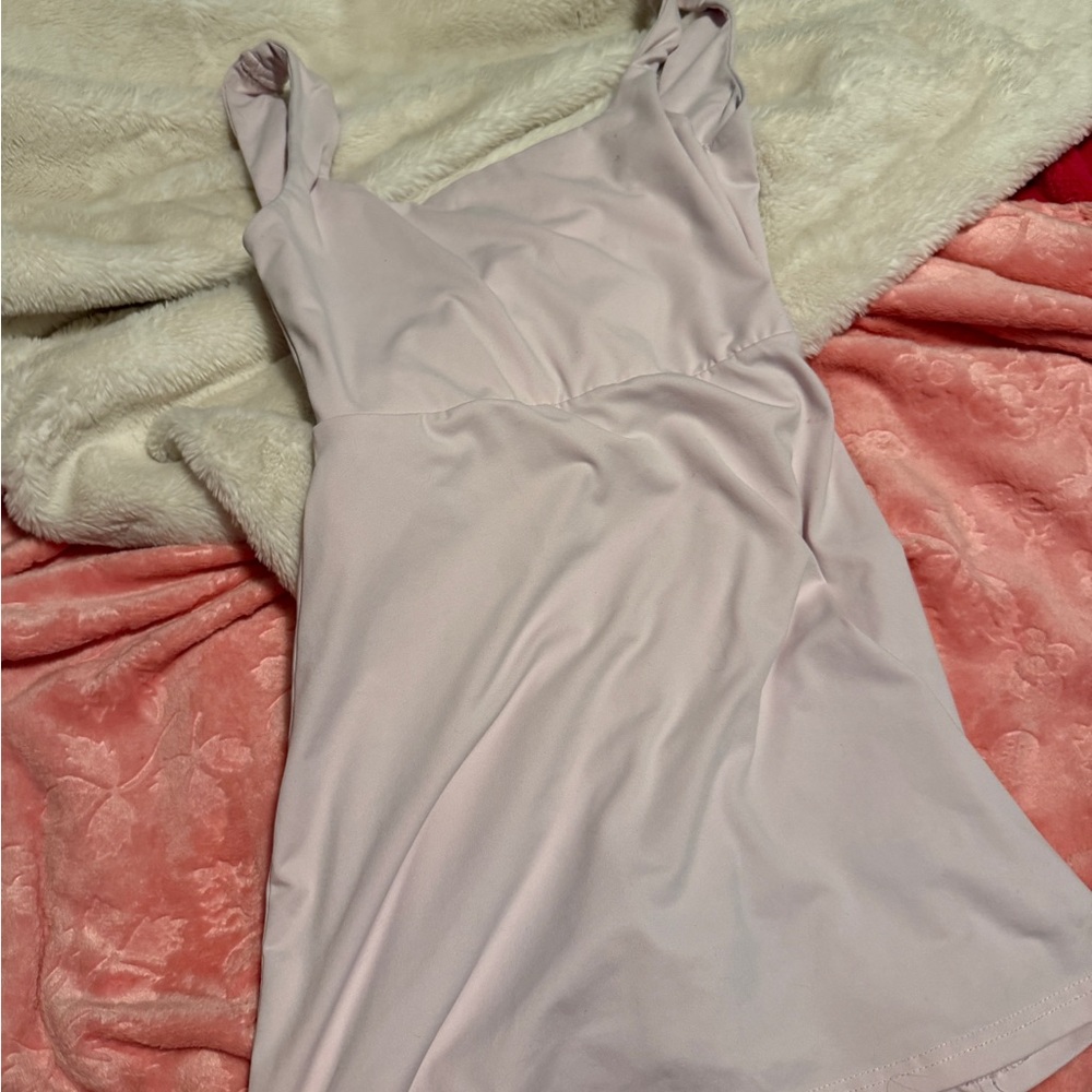 SHEIN Light Pink Fabric Romper dress